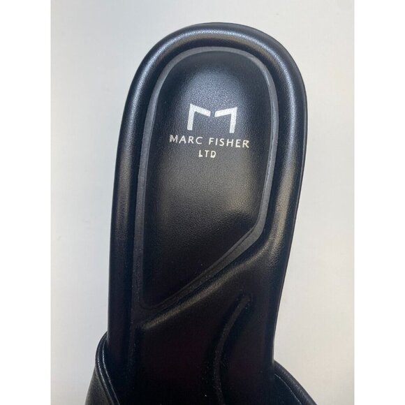 Marc Fisher Women's Calia Heeled Black Leather Sandal Sz 11 - Picture 3 of 9